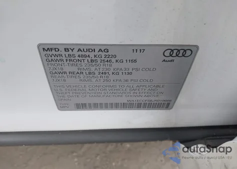 2018 Audi Q3 2.0T Premium/2.0T Sport Premium from USA, damaged, VIN WA1ECCFS6JR019666